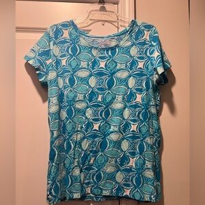 Lilly Pulitzer Karrie Top Blue What a Racquet